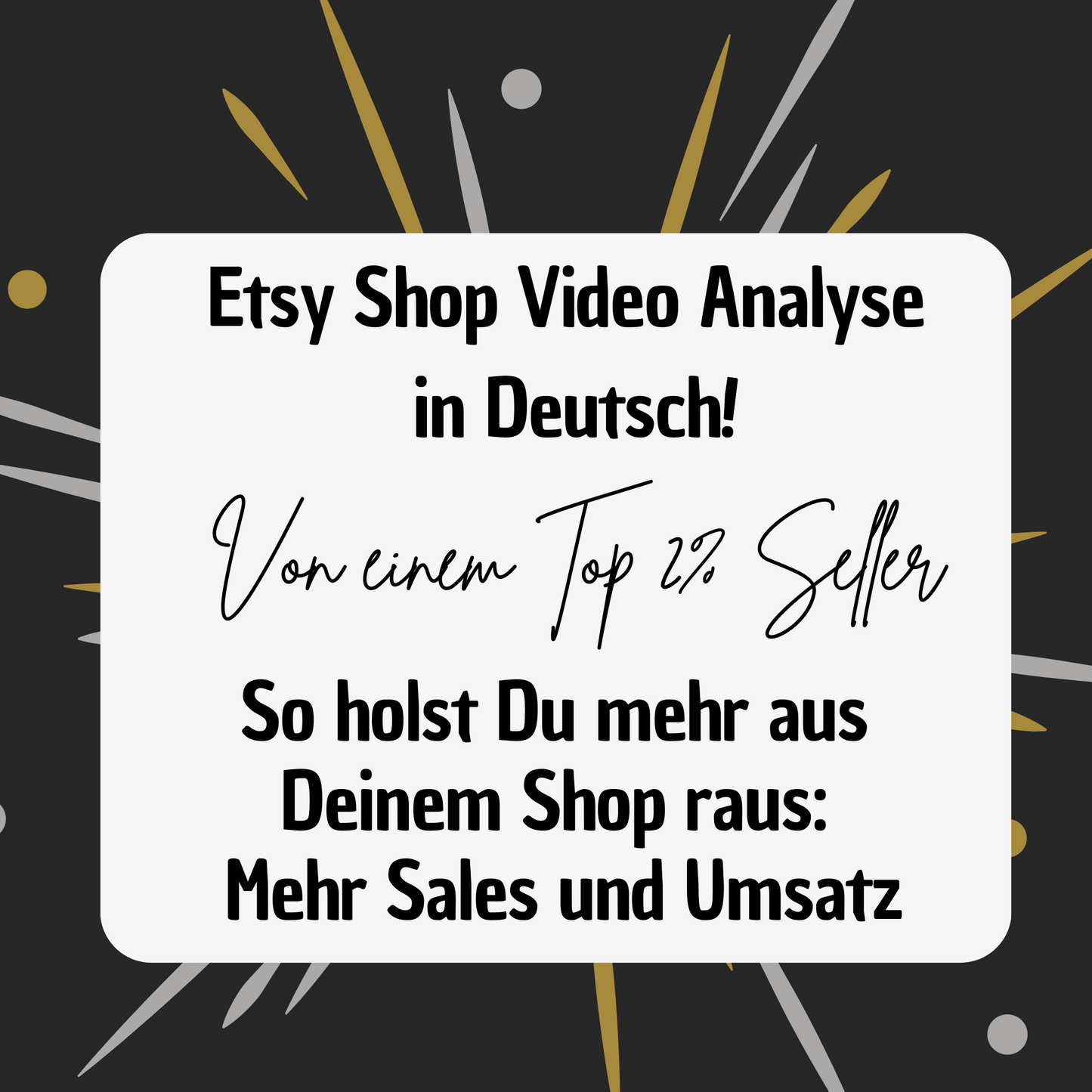 Etsy Shop Review - Video Analyse