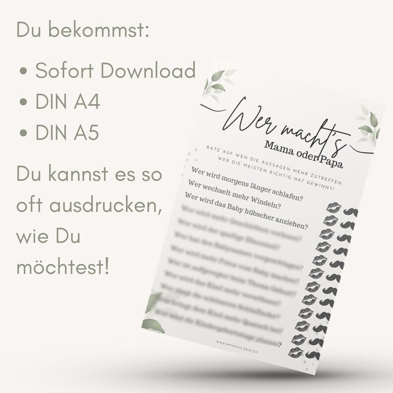 Mini Babypartyspiele Set - 3 Lustige Babyparty Spiele