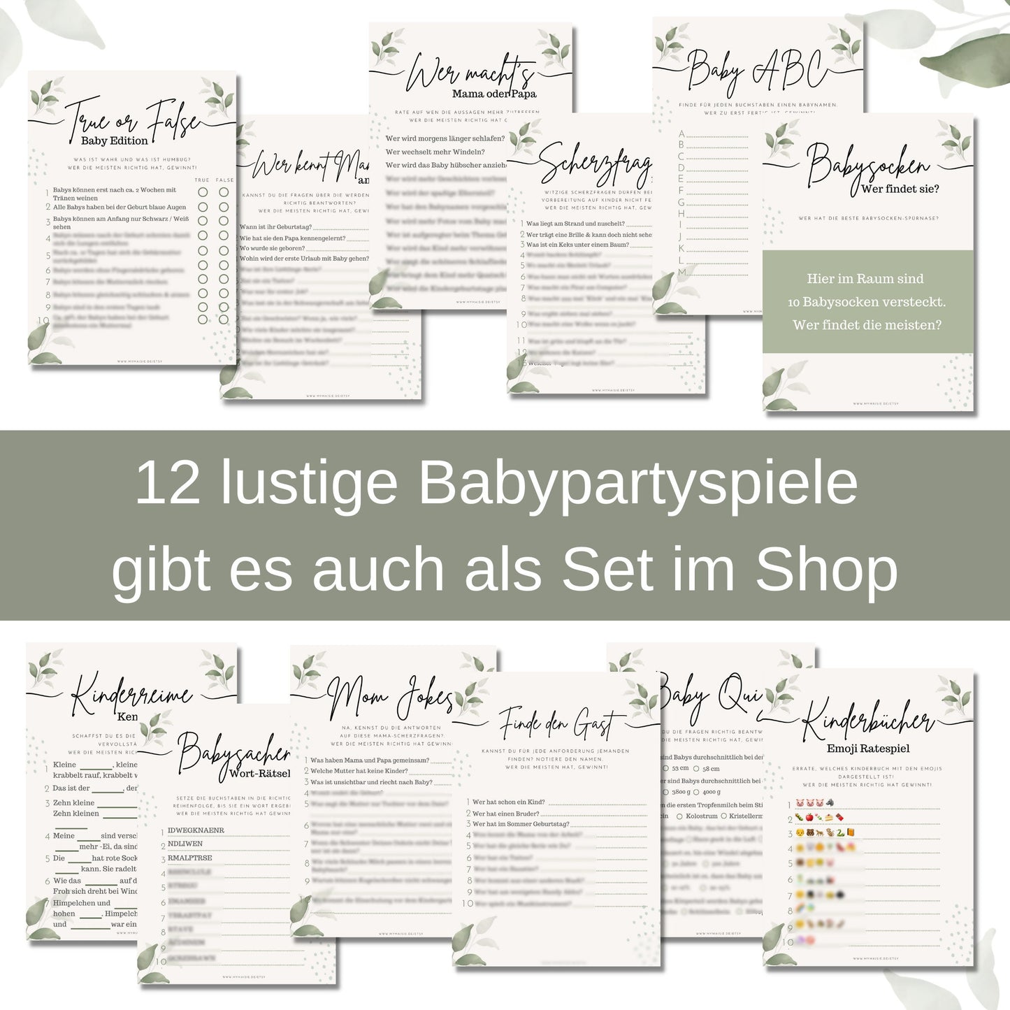 Babyparty Spiel – Kreuzworträtsel Baby