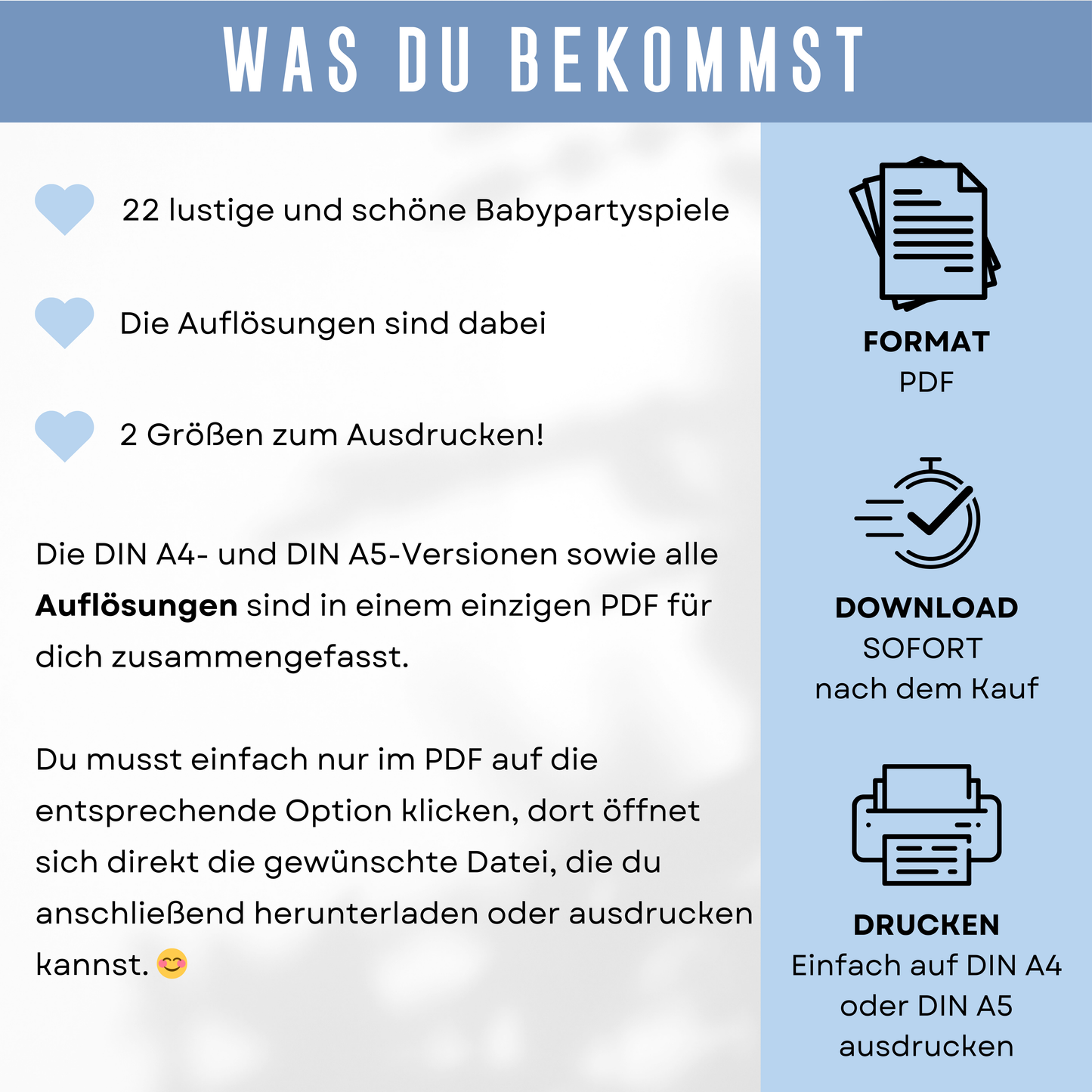 Babypartyspiele Sets - 22 lustige Babypartyspiele