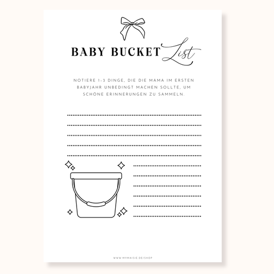Babyparty Spiel – Baby Bucket List zum Ausdrucken