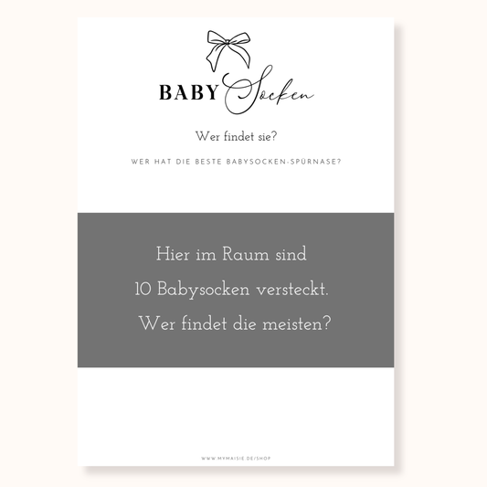 Babyparty Spiel – Babysocken Suche zum Ausdrucken