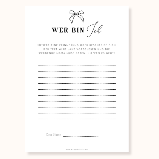 Babyparty Spiel – Wer bin ich? Lustiges Kennenlernspiel