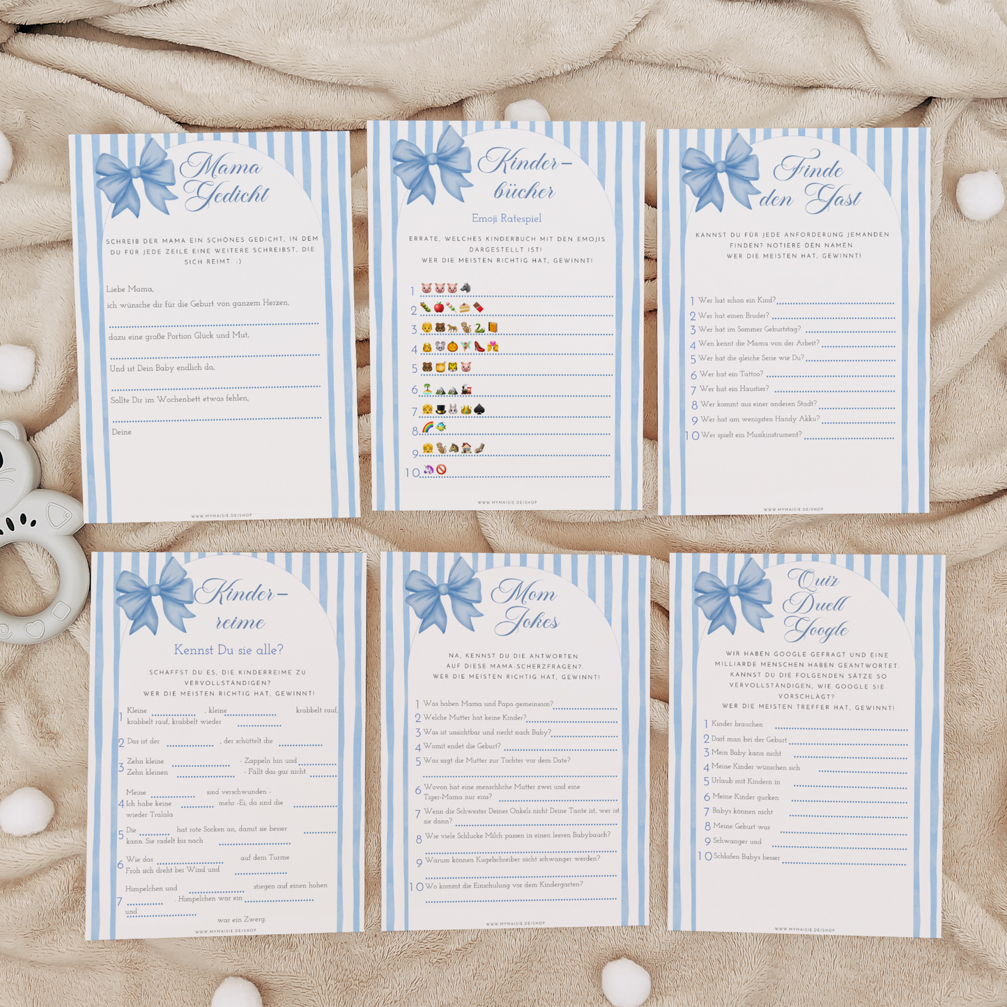 Babypartyspiele Sets - 22 lustige Babypartyspiele