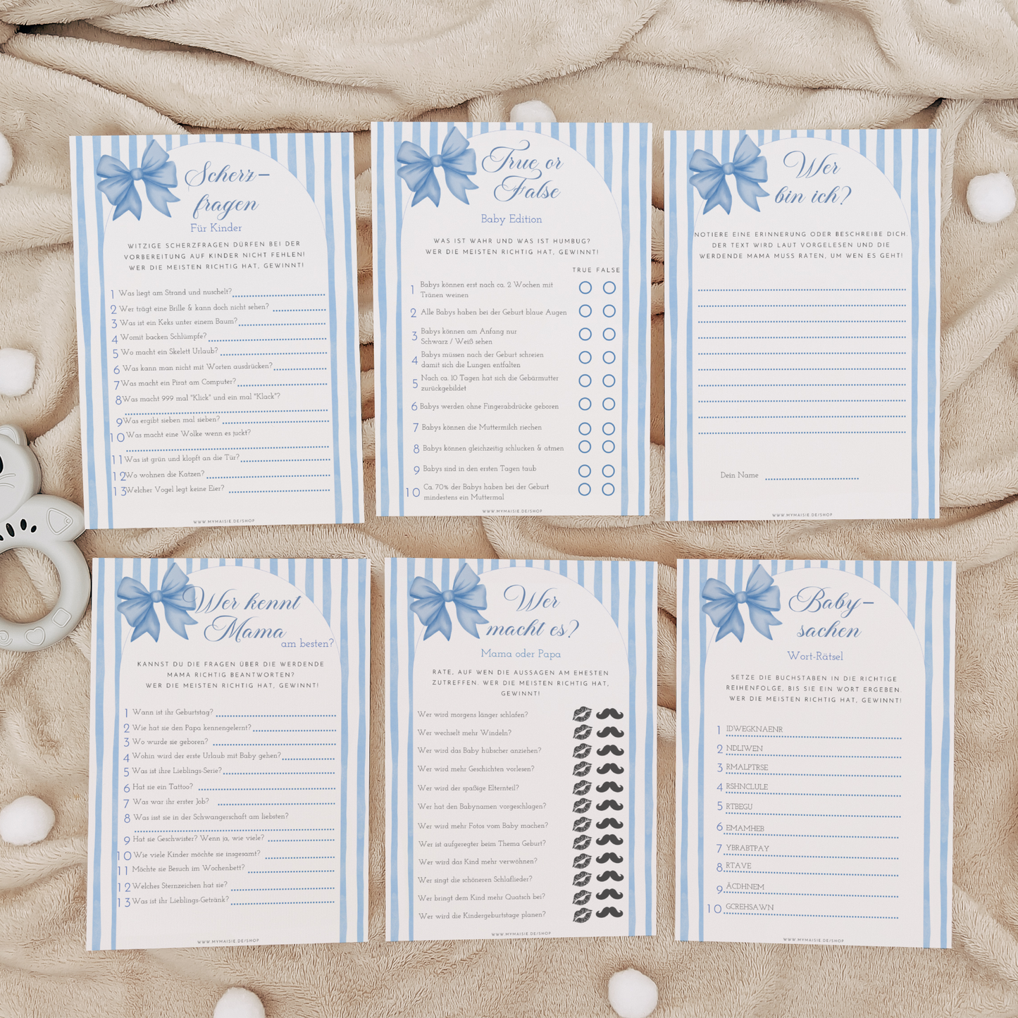 Babypartyspiele Sets - 22 lustige Babypartyspiele