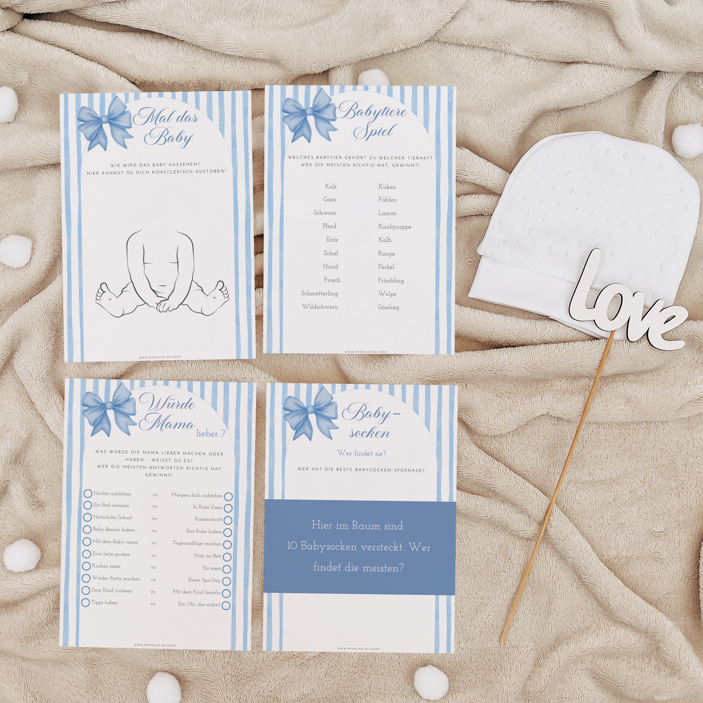 Babypartyspiele Sets - 22 lustige Babypartyspiele