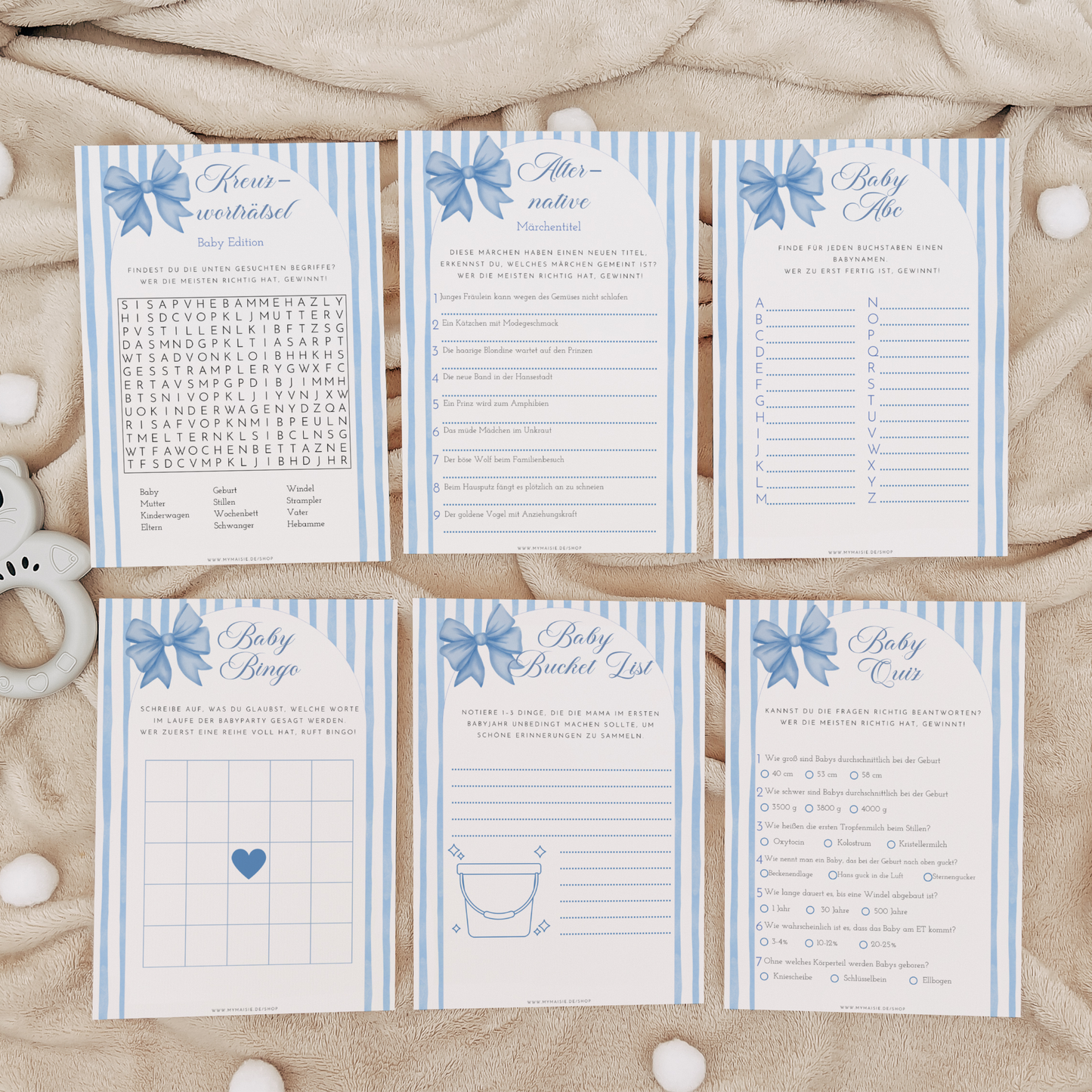 Babypartyspiele Sets - 22 lustige Babypartyspiele