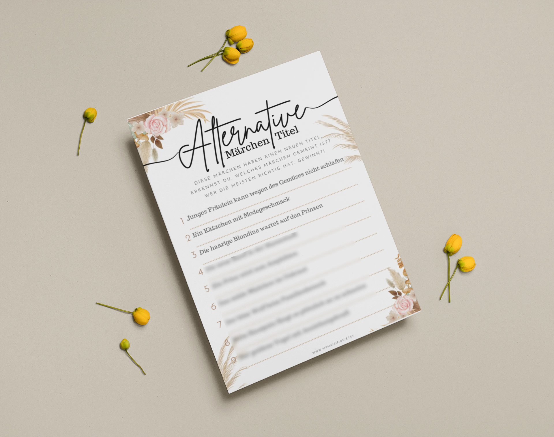 Babypartyspiel Vorlage Boho