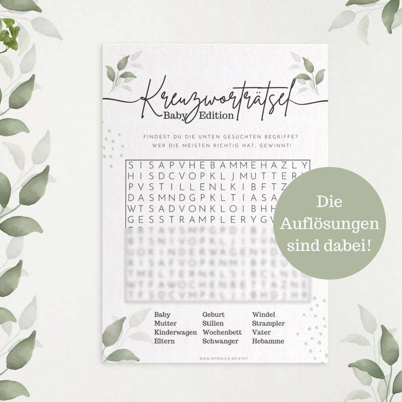 Babyshowerspiel zum Ausdrucken