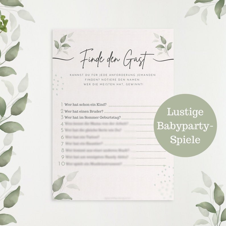 Babyshowerspiel zum Ausdrucken
