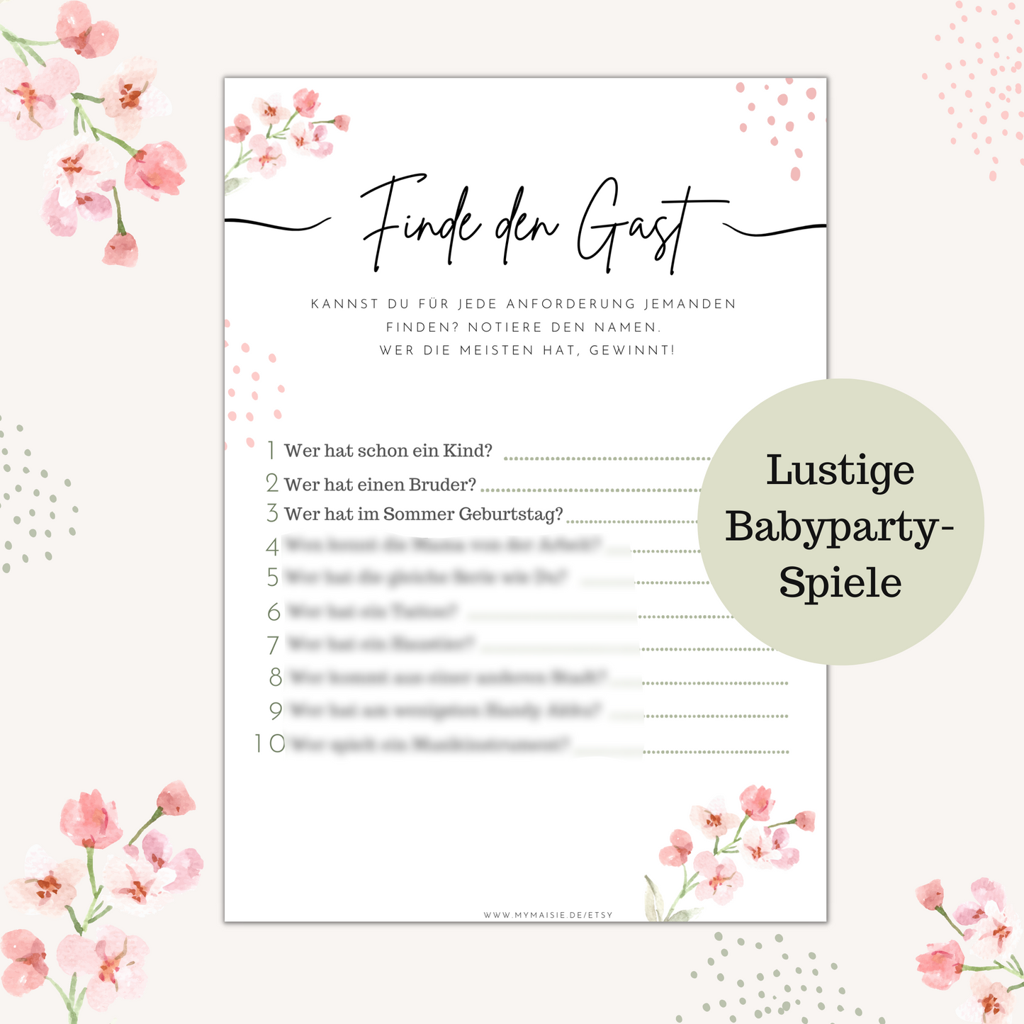 Babyshowerspiel zum Ausdrucken