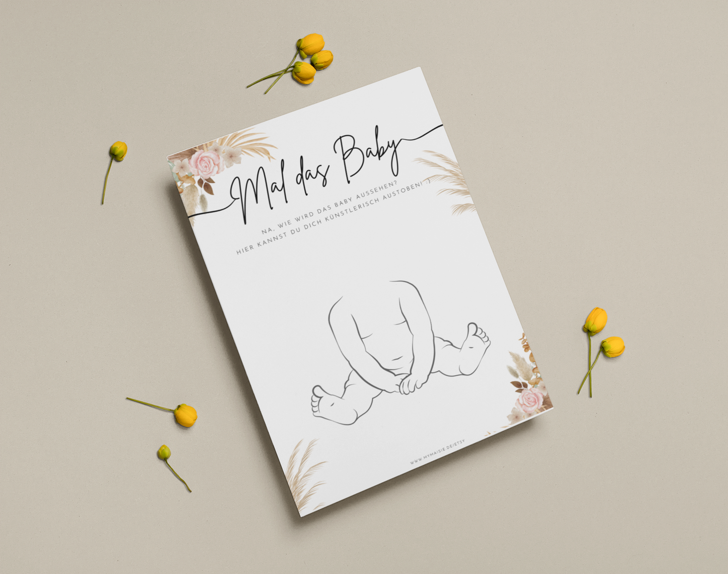 Babyshowerspiel zum Ausdrucken Boho