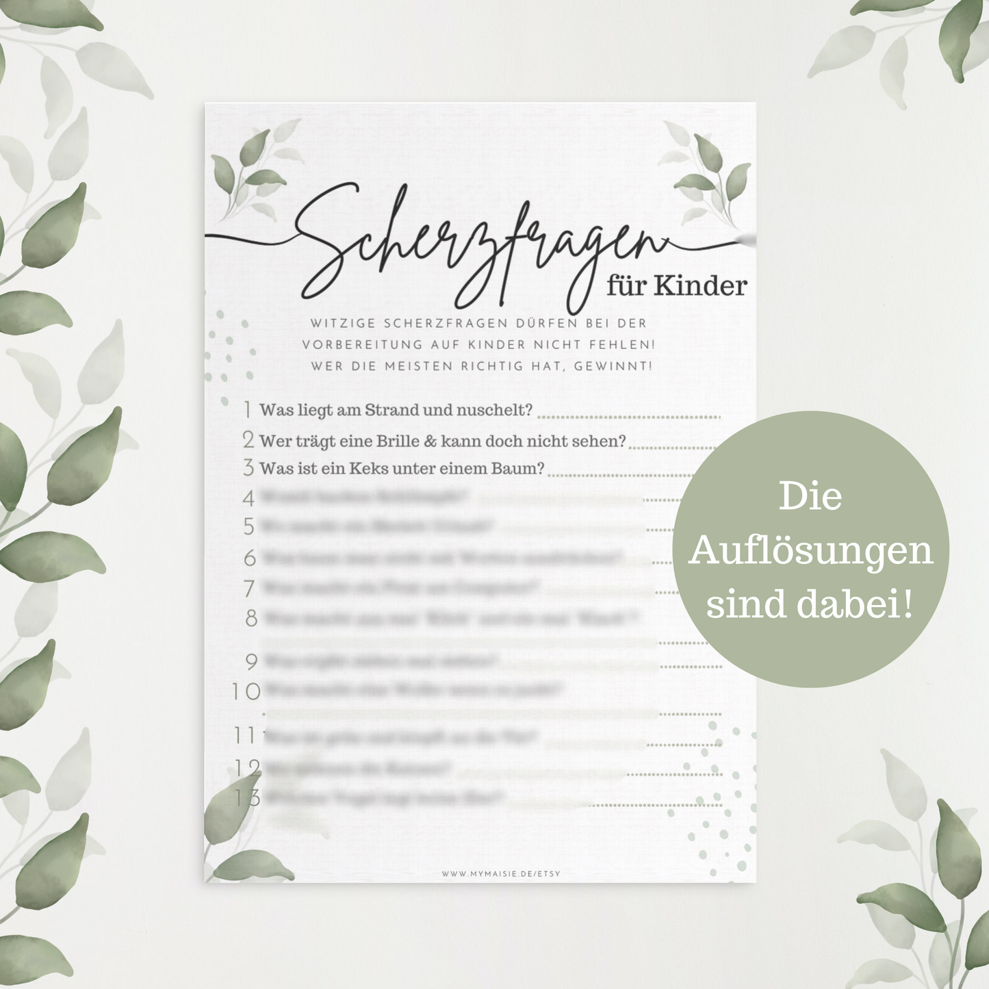 Babypartyspiel zum Ausdrucken Scherzfragen fuer Kinder