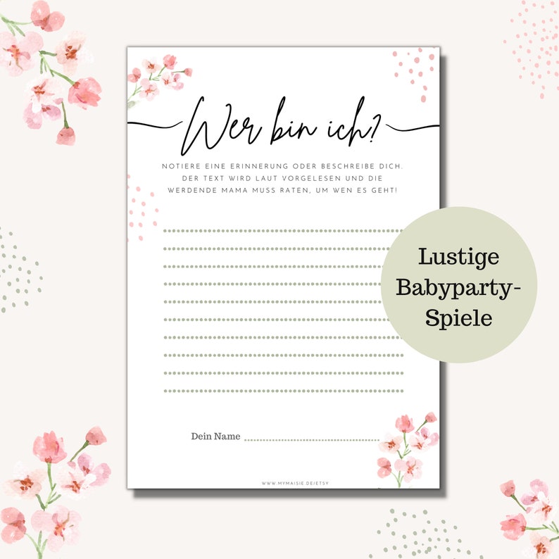 Babyshowerspiel zum Ausdrucken
