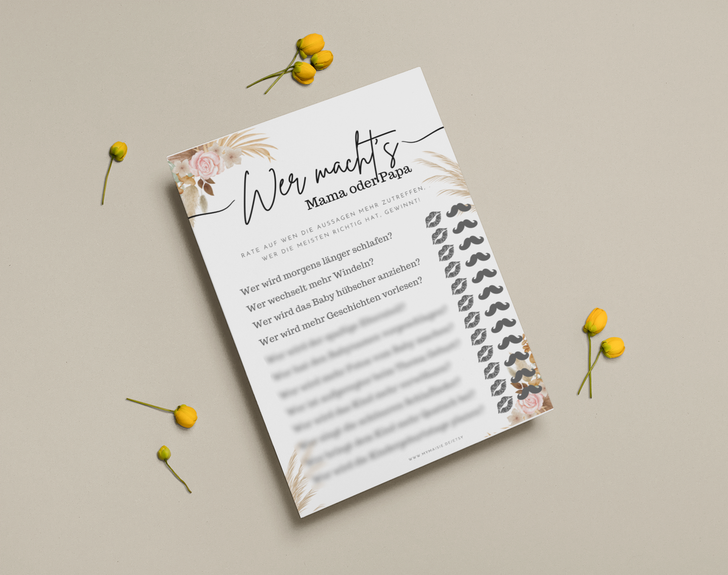 Babypartyspiel Vorlage Wer macht es