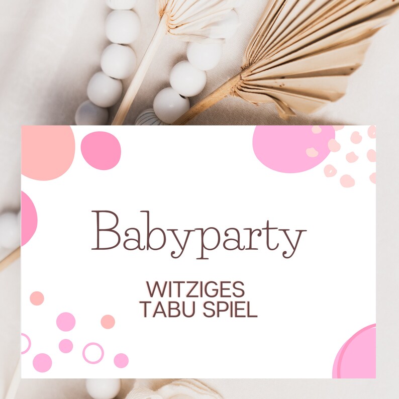 Zwei Babypartyspiele: Baby Tabu und Tippkarten - Rosa