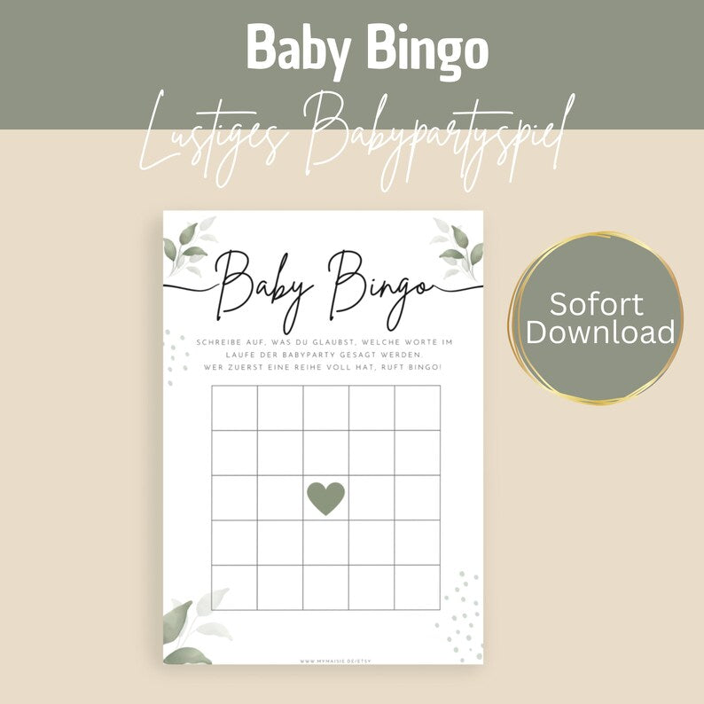 Babyparty Spiele - Bingo
