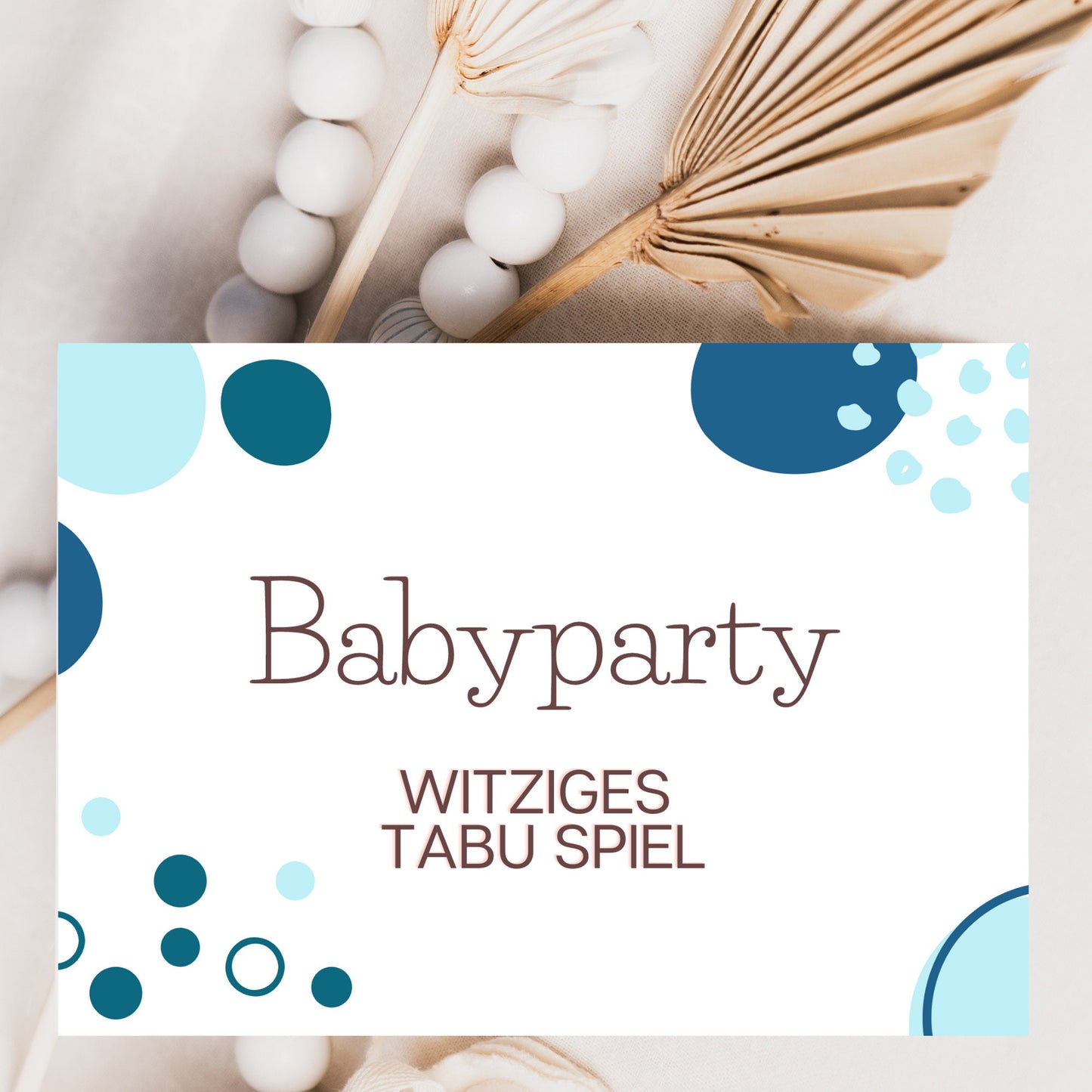 Zwei Babypartyspiele: Baby Tabu und Tippkarten - Blau
